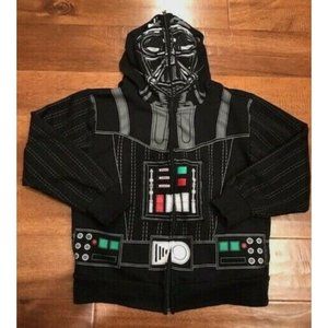 Star Wars Full Face Mask Hoodie Boys Large Darth Vader Cotton Blend Long Sleeve